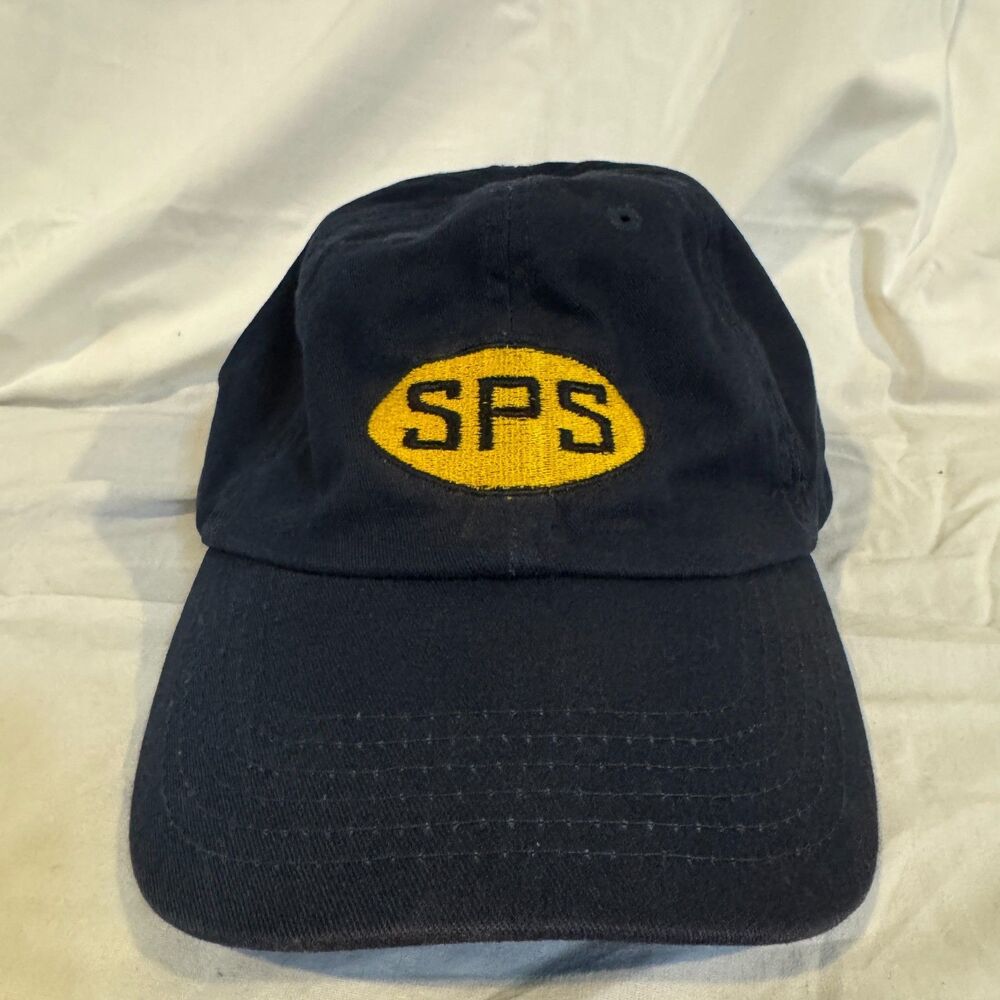 Vintage SPS Southwestern Public Service Hat Plainview Line Navy Blue Cap Flawed